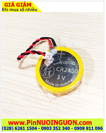 Panasonic CR2450 (Zắc PH1.25-2P) lithium 3v, Pin nuôi nguồn Panasonic CR2450 lithium 3v chính hãng, Xuất xứ Indonesia